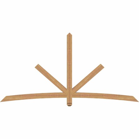 Ekena Millwork Alberta Smooth Timber Gable Bracket, Western Red Cedar, 96"W x 48"H x 3 1/2"D x 3 1/2"F, 12/12 Pitch GBW096X48X0404ALB00SWR